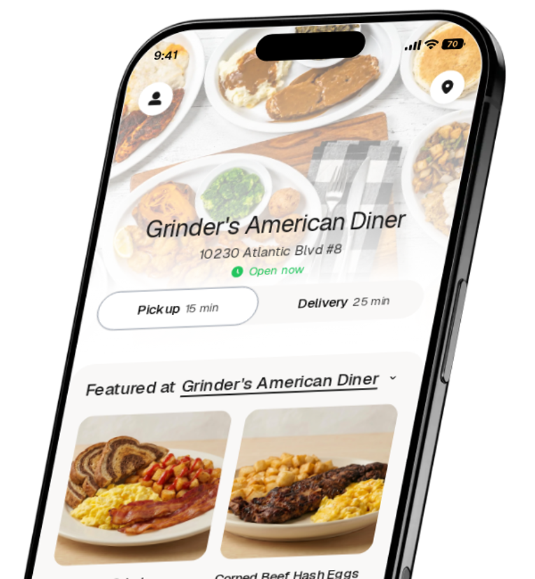 Grinder's American Diner app preview